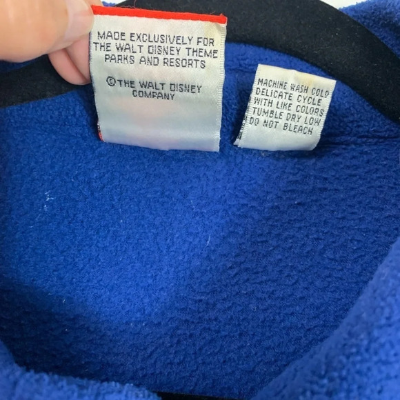 VTG Mickey Inc Walt Disney Fleece Sweatshirt Mickey Mouse Mens XL Front Zip FLAW - Picture 5 of 15